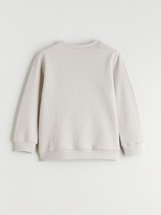 Bisiklet Yaka Bask?l? Erkek ?ocuk Sweatshirt