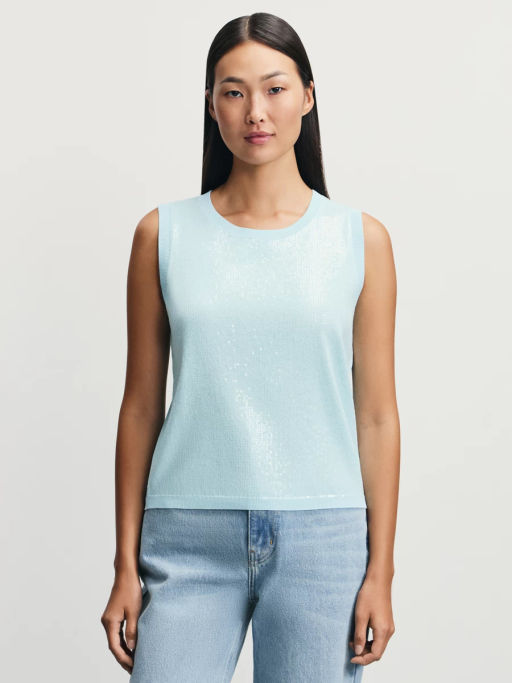 Вязаный топ из вискозы с пайетками / Zarina  фото 3