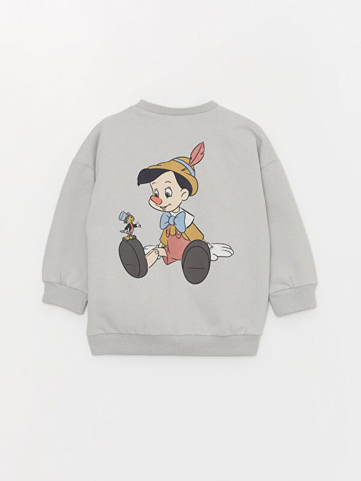 Bisiklet Yaka Pinokyo Bask?l? Erkek Bebek Sweatshirt - Waikiki фото 3