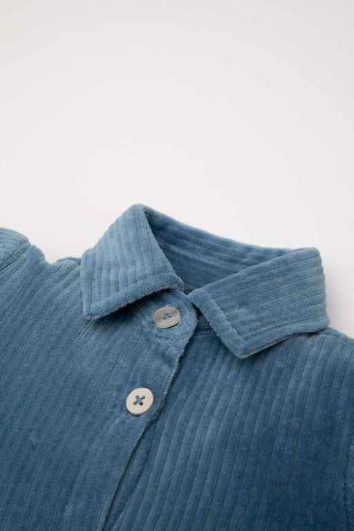 Вельветовое платье с длинными рукавами для маленьких девочек - Defacto фото 2