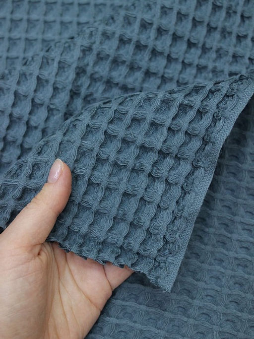 Вафельное премиум-полотно Бохо цв.мурена винтаж, ш.1.5м, хлопок-100%, 275гр/м.кв - Купава фото 4