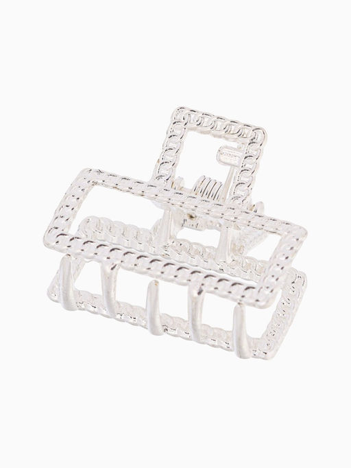 Цена за 6 шт. Крабик для волос «Эмма», прямоугольник, 2.5×2 см, серебро