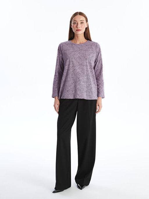 Bisiklet Yaka Desenli Kad?n Bluz