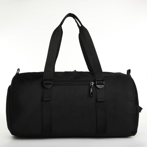 Сумка спорт L-б/н Однотон, 46*19*23, отд на молн, отд д/обуви, 2 н/кармана, дл ремень, черны 1040152 - Simaland фото 3