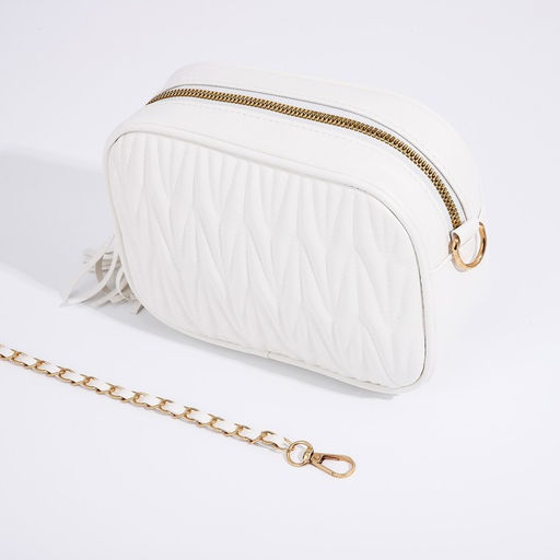 Сумка женская кросс-боди на молнии, 21×7×14 см, белая