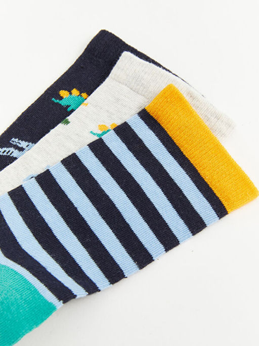 Desenli Erkek ?ocuk Soket ?orap 3l? - Waikiki фото 3