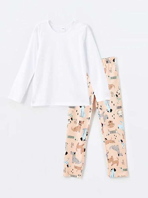 Bisiklet Yaka Uzun Kollu K?z ?ocuk Pijama Tak?m?