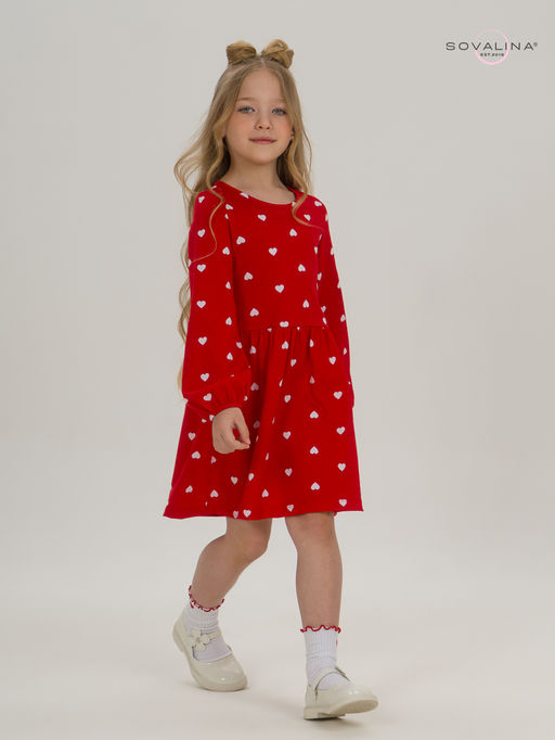 Платье Моана белые сердца на красном - Sovalina фото 15