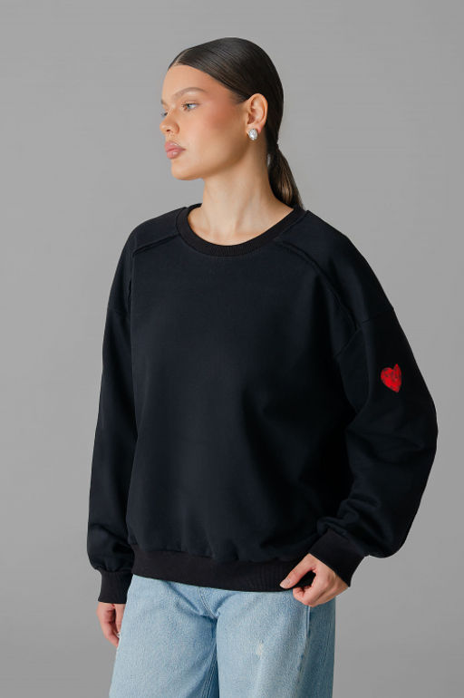 Арт. 15125 Свитшот женский Матрешка оверсайз 44-50 (4 шт) Цвет:черный - Калинка фото 25