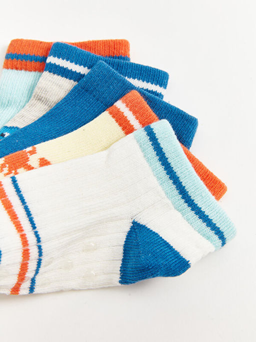 Bask?l? Erkek Bebek Patik ?orap 5li - Waikiki фото 3