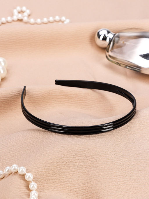 Цена за 12 шт. Ободок для волос «Классика галант», полосы, 0.9 см, чёрный