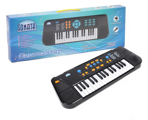 Синтезатор "Sonata" с микрофоном, адаптером, руссиф.инструкция и панель,32 клав,3 ритма арт.IT105310
