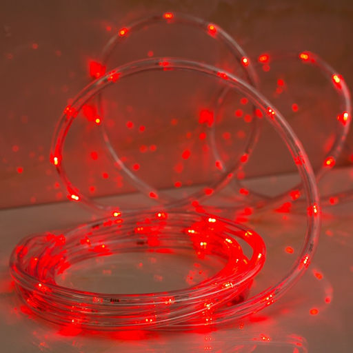 Световой шнур Luazon Lighting 10 мм, IP65, 5 м, 24 LED/м, 220 В, 8 режимов, свечение красное