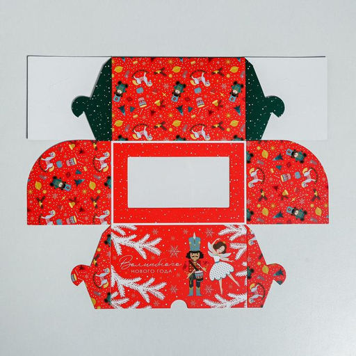 Цена за 5 шт. Коробка для капкейков «Новый год: Щелкунчик» 10×16×10 см