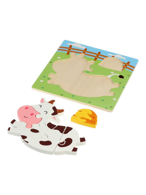 Развивающий деревянный Пазл «Коровка»