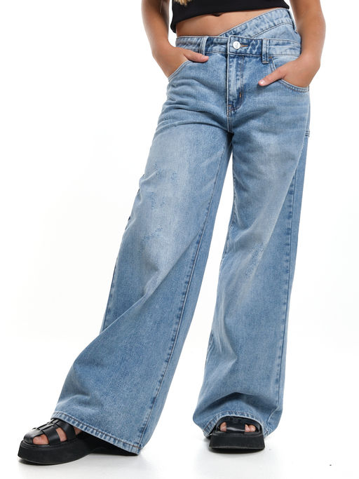 Джинсы голубые для девочки 33-1051 голубой - Mini maxi фото 15