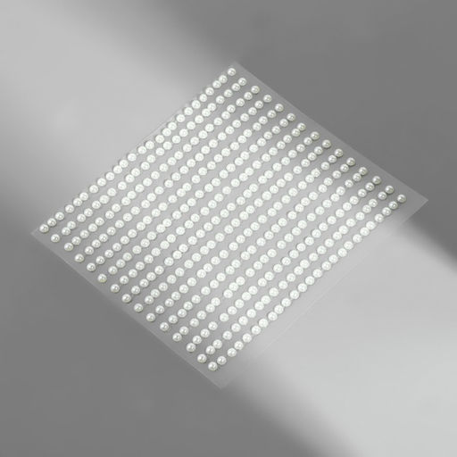 Цена за 5 шт. Жемчуг самоклеящийся, d = 3 мм, 15 полос на листе, цвет белый