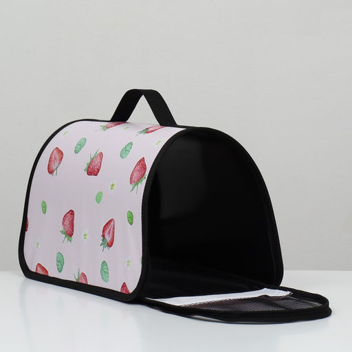 Сумка - переноска для животных Клубничка, каркасная, 40 х 25 х 25 см - Simaland фото 4