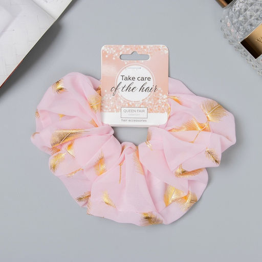 Цена за 2 шт. Резинка для волос «Орбита», стиль листья, 14 см, розовая