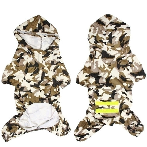 Дождевик для крупных пород собак "KOMFORT", принт хаки, р 4XL