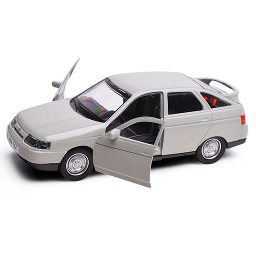 Машина металл. ваз-2112 12 см, двери, багаж, светло-коричневый, в коробке