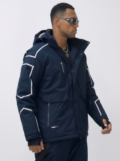 Горнолыжный костюм мужской зимний темно-синего цвета 390TS - Leifensh фото 15