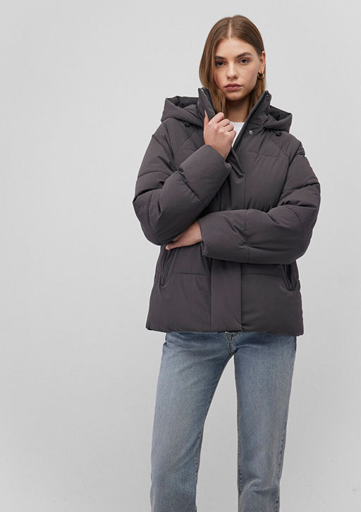 Kapusonlu Antrasit Sisme Mont - Mavi фото 2