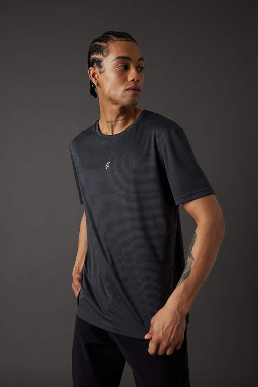 DeFactoFit Спортивная футболка узкого кроя с круглым вырезом и короткими рукавами с принтом  фото 2