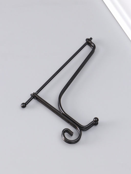 Подставка для тарелки декоративной d=15-18 см «Узорная», металл, 15×9.5 см, чёрная, набор 5 шт.