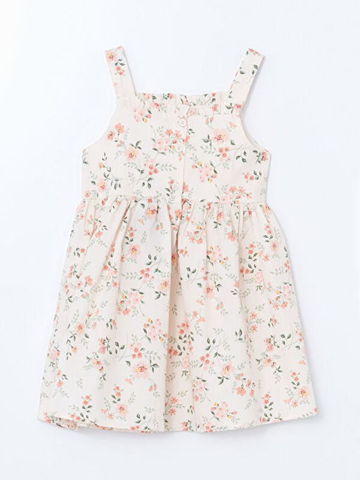 Kare Yaka Puantiye K?z ?ocuk Elbise