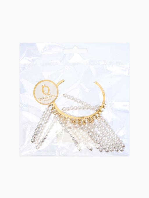 Браслет жемчужный "Кольцо", цвет белый в золоте, бусина 6