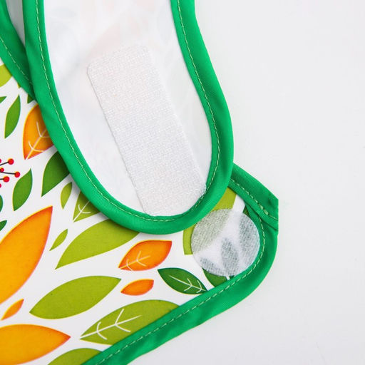 Нагрудник для кормления M&B «Мишка» непромокаемый на липучке, с карманом