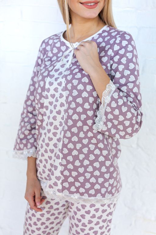 Пижама женская из футера Капучино с бриджами - Амадэль фото 6