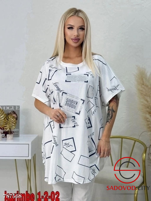 Женская удлиненная футболка - Bruno фото 8
