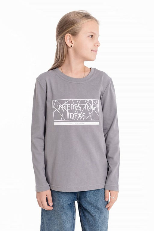 Футболка с длинным рукавом М225027Пс серый - Елена фото 6