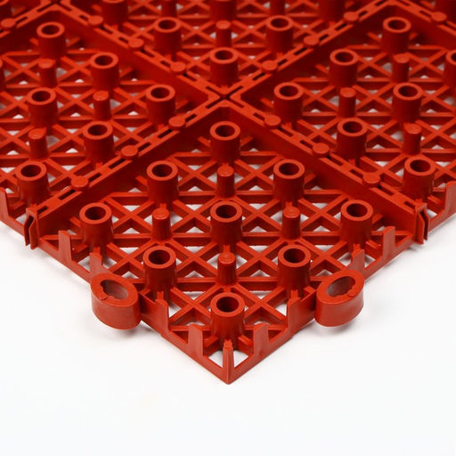 Цена за 10 шт. Модульное покрытие, 30×30×1.1 см, пластик, терракотовый, 1 шт.