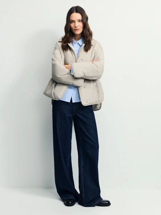 Утепленная куртка с отложным воротником / Zarina фото 3