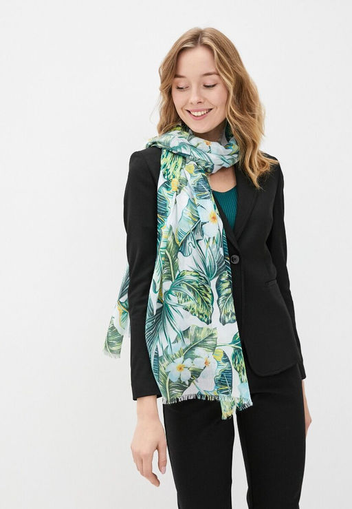 Палантин из вискозы с флористическим принтом