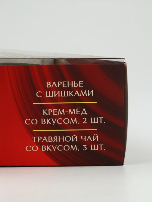 Подарочный набор новогодний Уютного года крем-мёд 2 шт. ? 120 г, варенье 100 мл., чай 3 шт. ? 25 г