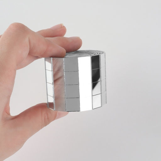 Зеркальная мозайка клеевая, 1 × 1 см, 4 ряда 4 см × 1 м, серебряное стекло