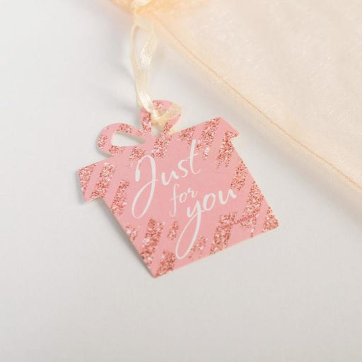 Цена за 10 шт. Мешочек подарочный органза бежевый Для тебя, с шильдиком, 20 х 30 см +/- 1.5 см - Дарите счастье фото 3