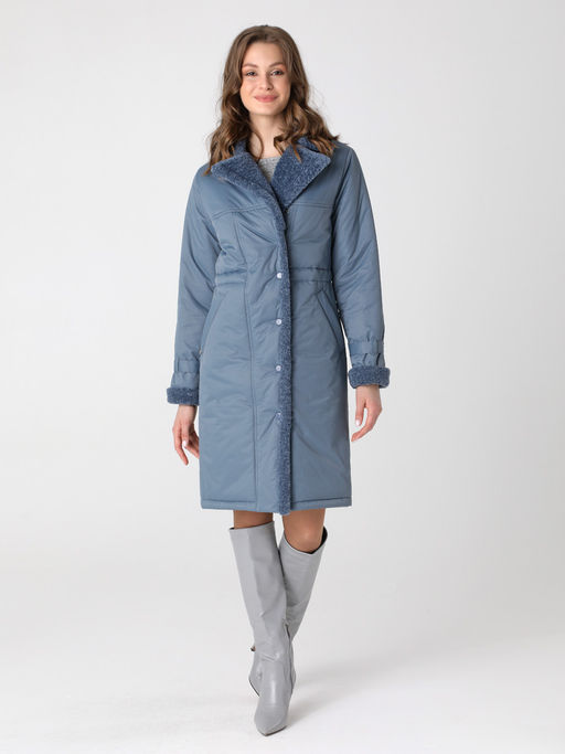 24326 Полупальто дем. серо-синий - Dizzyway фото 2