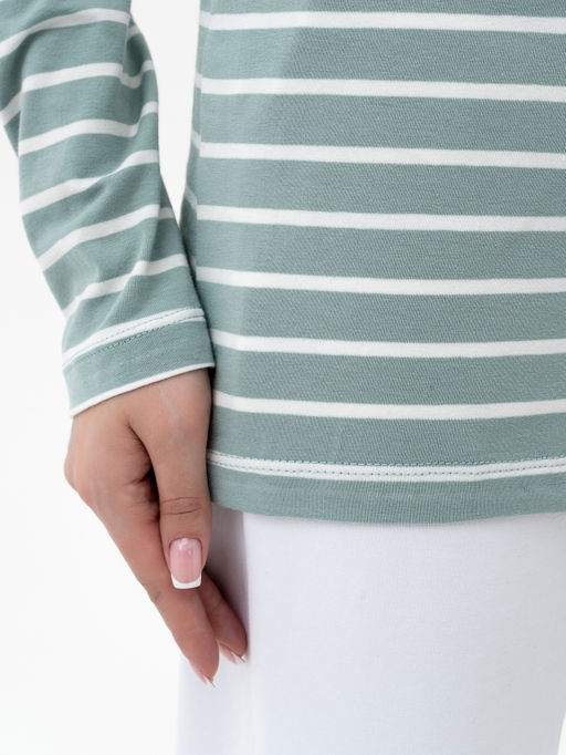 Лонгслив тельняшка хлопок 95%, лайкра 5% ,фисташковый