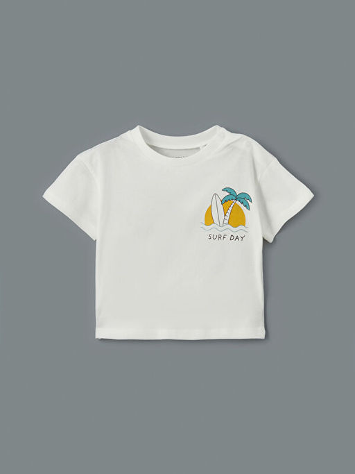 Bask?l? Erkek Bebek Ti??rt ve ?ort 2li