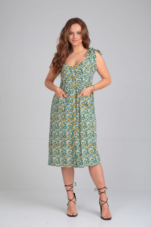 Платье Michel Chic 2130 зеленый, цветы  фото 3