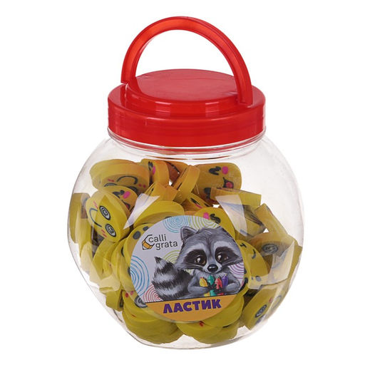 Цена за 100 шт. Ластик фигурный Смайлы, МИКС - Calligrata фото 3