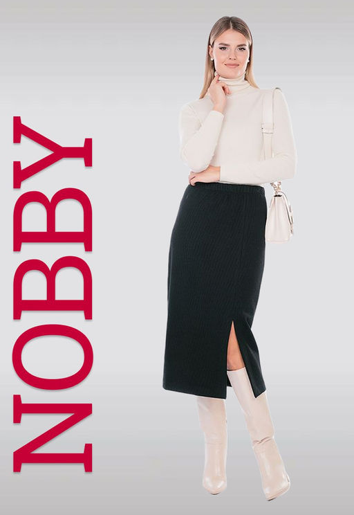 NOBBY, Юбка Ю272-548 (черный вельвет на трикотаже)  фото 7