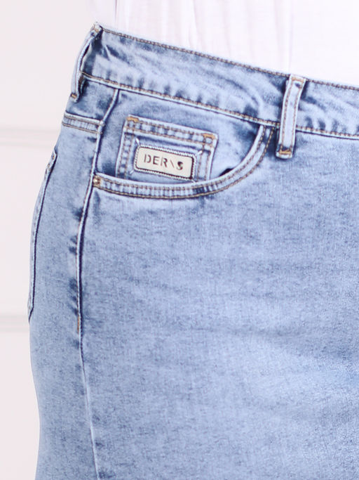 Юбка джинсовая миди классическая - Almond фото 4