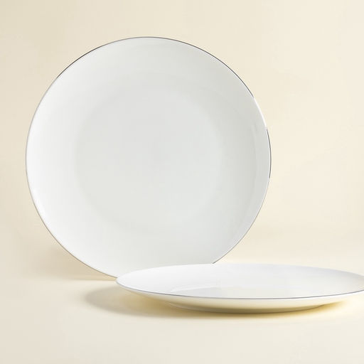 Тарелки SL Home «Каскарон», d=27 см, набор 2 шт., костяной фарфор, белые