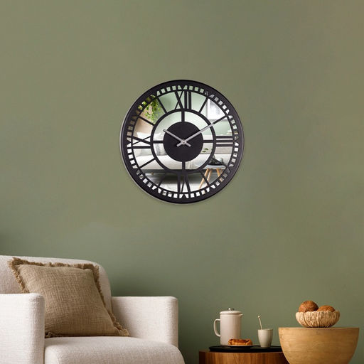 Часы настенные, интерьерные, бесшумные, d-32 см, металл с зеркалом